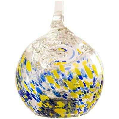 Glow Solar Glass Drop Ylw Blue