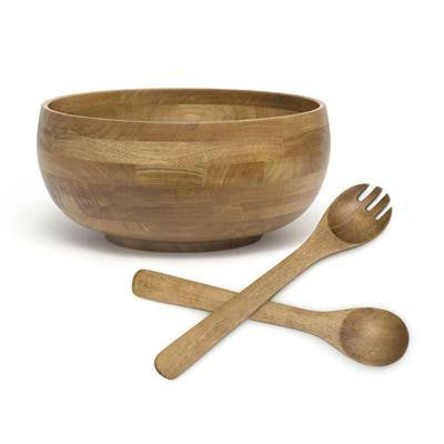 Oak Footed Large Bowl Saladset