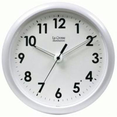 Illuminated 10in Clock Wht