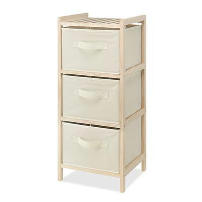 Wood Chest 3 Drawer Cream