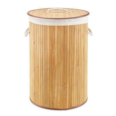 Round Bamboo Hamper Natural