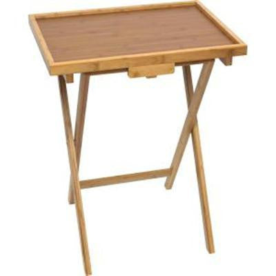 Set 2 Snack Tables Bamboo