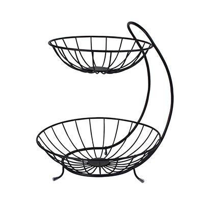 Yumi 2tier Arched Basket Black