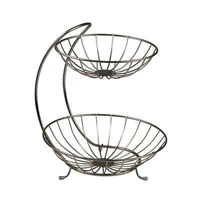 Yumi 2tier Basket Satin Nickel