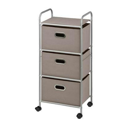 3 Drawer Rolling Cart Grey
