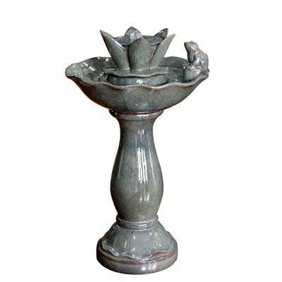 Ceramic Frog Lily Pad Bird Bat