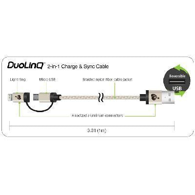 2 In 1 Charge Sync Cable Gold