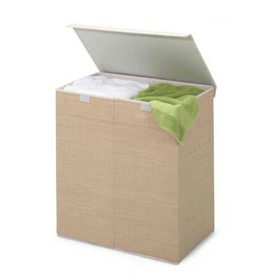 Double Hamper Wcover Natural
