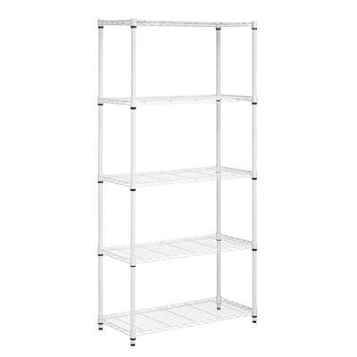 5tier Adjust Shelving Unit Wht