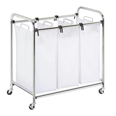 Triple Laundry Sorter HD White