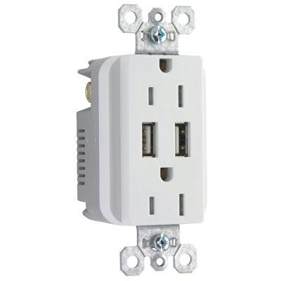 Ps USB Duplex Tr Rcptcl Wht