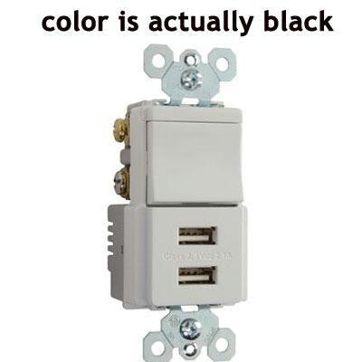 Ps USB Sngle Pole 3way Almnd