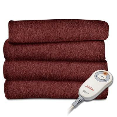 Fleece Heated Throw Garnet
