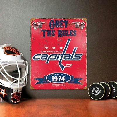 Capitals Embossed Metal Sign