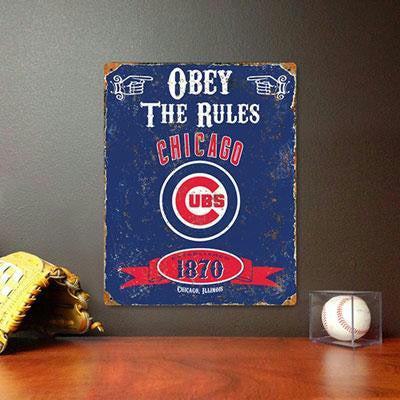 Chicagocubs Embossd Metal Sign