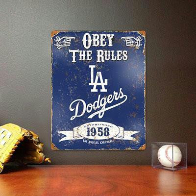 La Dodgers Embossed Metal Sign