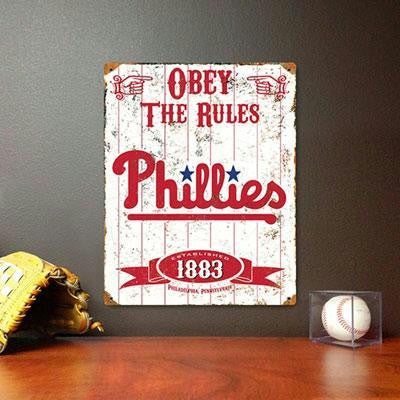 Phillies Embossed Metal Sign