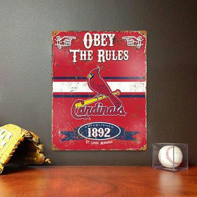 Cardinals Embossed Metal Sign