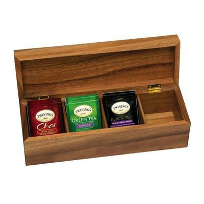 Acacia 4 Section Tea Box