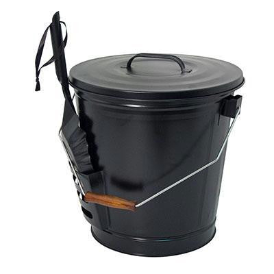 Ash Bucket With Shovel Black