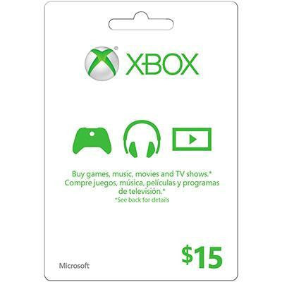 Microsoft Live Card 15 Dollars