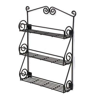 Scroll Spice Rack 3tier Black