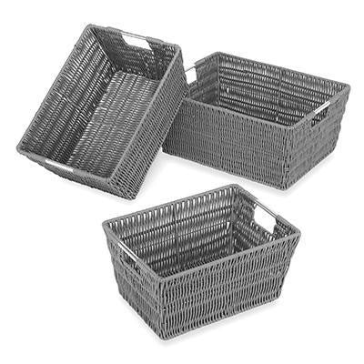 Rattique Basket Set Of 3 Gray