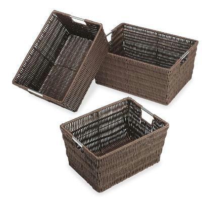 Rattique Baskets Set Of 3 Java