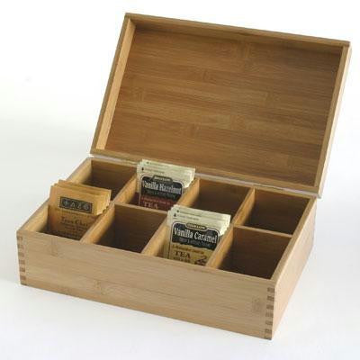 Bamboo 8 Compartment Tea Box