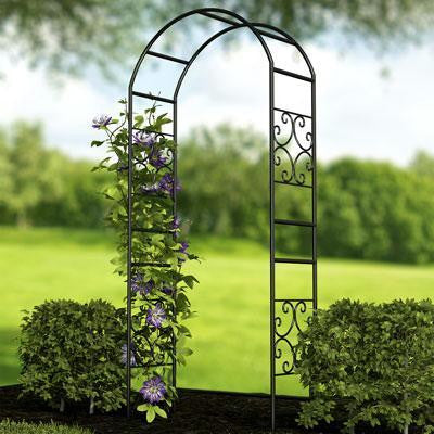 90" Scroll Arbor Wout Gate Blk