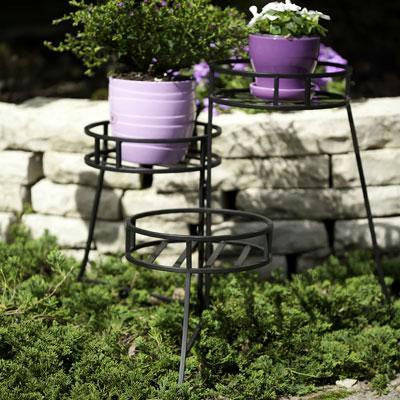 20.25" 3 Tier Plant Stand Blk