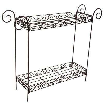 33" 2 Tier Plant Stand Black