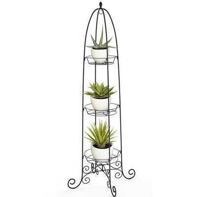 3 Tier Finial Plant Stand Blk