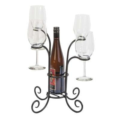 Wine And Glass Caddy Black