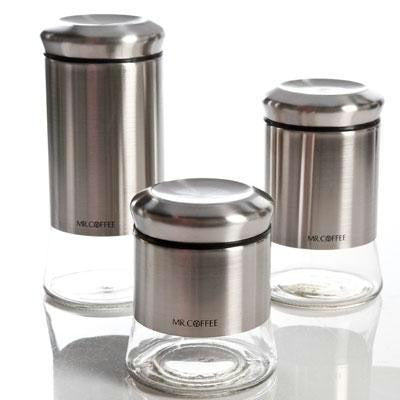 3 PC Silver Canister Set