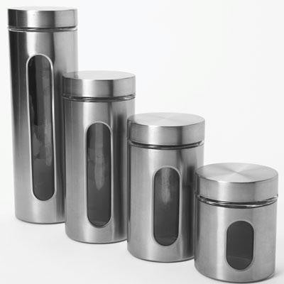 4pc Palladian Ss Canister Set