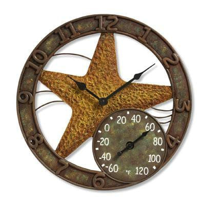 14" Starfish Clock With Thermomet