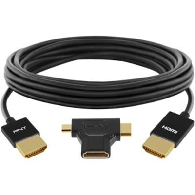 12' HDMI Cable With 3 In 1 Adaptor