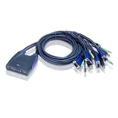 4 Port USB Kvm With Bonded Cables