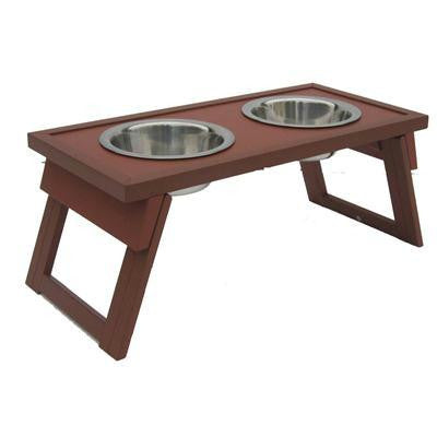 Dog Bowl Double Raised Med Rus