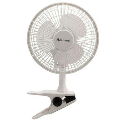 H 6" Clip On Table Fan White