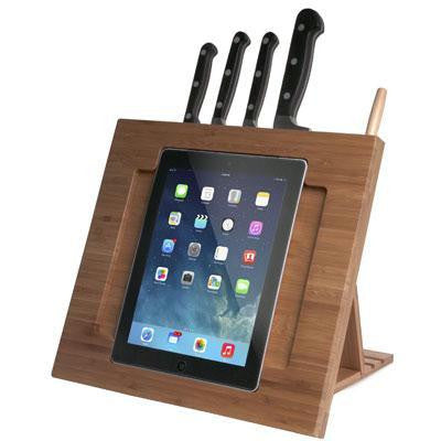 Bamboo Knife Stand For Ipad