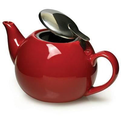 Ceramic Teapot With Infuser Red