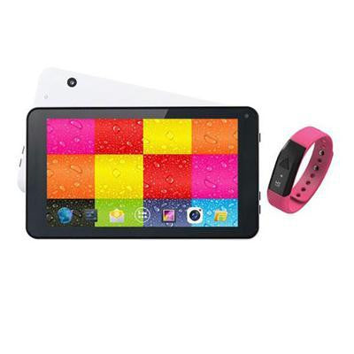 7" White Tablet And Pink Fitband