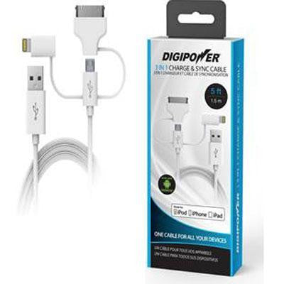 3 In 1 USB Cable With Lightning