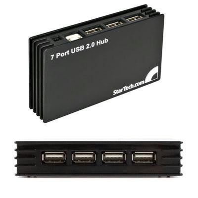 7 Port Black USB 2.0 Hub