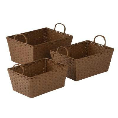 Rope Basket Set Brown 3pc