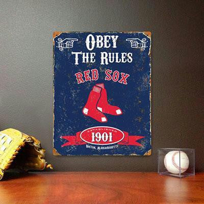 Red Sox Embossed Metal Sign